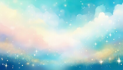 Glitter fantasy background illustration (watercolor style)
