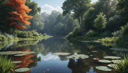 clear fresh water in the river