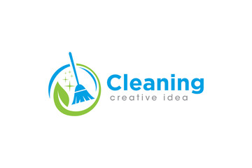 Creative Cleaning Concept Logo Design Template