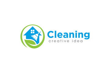 Creative Cleaning Concept Logo Design Template