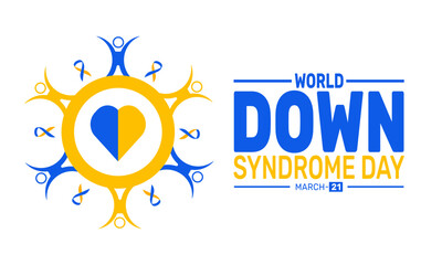 Fototapeta premium World down syndrome day is 21 march .This holiday-themed design is perfect for backgrounds, banners, greeting cards, posters with text inscription, Classic social media posts. Vector illustration.