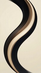 Abstract Swirling Curves in Beige and Brown Hues
