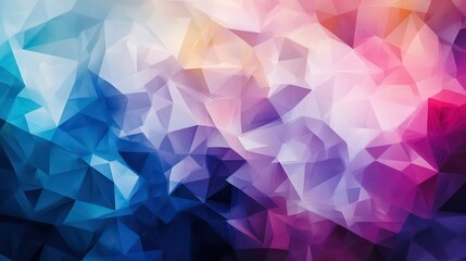 Obraz premium Vibrant polygonal abstract background in shades of pink, purple, and blue. A soft gradient creates a modern, dynamic, and artistic aesthetic