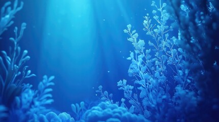 Fototapeta premium Underwater Scene with Cool Blue Tones