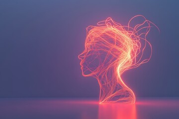 Obraz premium Ethereal Light Figure Illustrating Creativity and Imagination in Abstract Art Form
