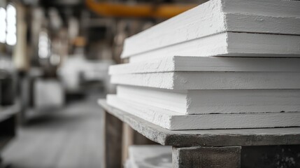 Close Up of Stacked White Paper in a Printing Environment