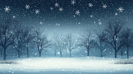 Winter Night Sky with Cool Hues