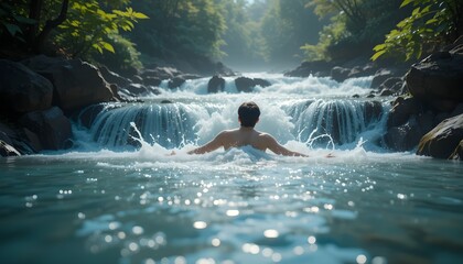 clear fresh water in the river