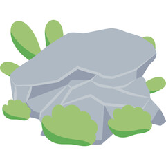 Rocks with Leaves Illustration