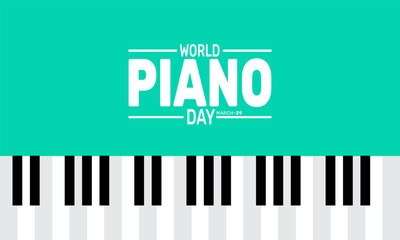 Fototapeta premium World piano day is celebrated in March. This holiday-themed design is perfect for backgrounds, banners, greeting cards, posters with text inscription, Classic social media posts. vector