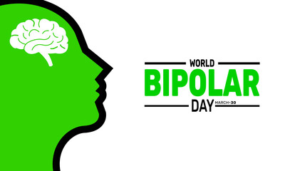 World bipolar day  celebrated in March. This holiday-themed design is perfect for backgrounds, banners, greeting cards, posters with text inscription, Classic social media posts. vector