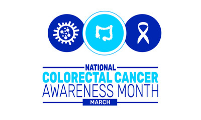 March is National Colorectal Cancer awareness month. This holiday-themed design is perfect for backgrounds, banners, greeting cards, posters with text inscription, Classic social media posts. vector