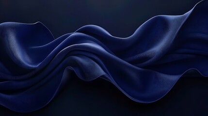 Obraz premium Abstract Draped Dark Blue Fabric Waves
