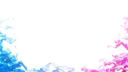 Abstract Blue And Pink Swirls On White Background
