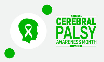 National Cerebral Palsy Awareness Month. This holiday-themed design is perfect for backgrounds, banners, greeting cards, posters with text inscription, Classic social media posts. vector illustration