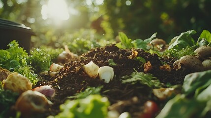 Sustainable Gardening Practices Urban Garden Nature Photography Outdoor Environment Close-Up View Eco-Friendly Concept