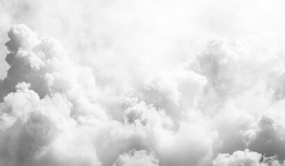 Monochrome cloudscape, aerial view,  bright sunlight,  background texture, website banner