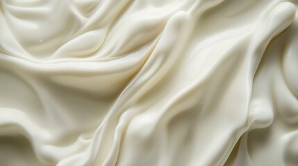 Obraz premium Creamy White Substance Swirling Softly