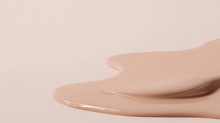 Fototapeta premium Liquid Foundation Swirl On Beige Background