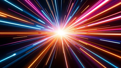 Abstract motion lightspeed travel banner concept