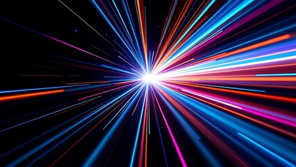 Abstract motion lightspeed travel banner concept