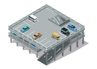 Isometric car parking area