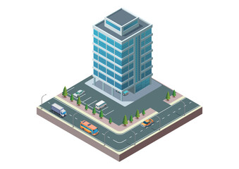 Isometric modern building