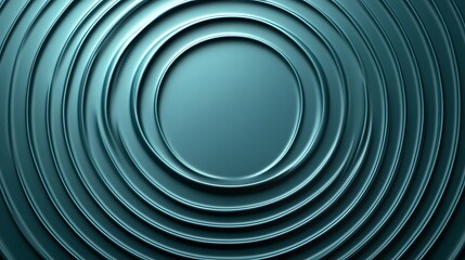 Obraz premium Teal Concentric Circles Abstract Design