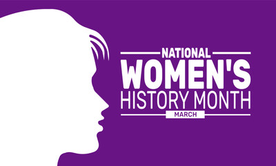 March is Women’s History Month. This holiday-themed design is perfect for backgrounds, banners, greeting cards, posters with text inscription, Classic social media posts. vector illustration