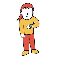 スマートウォッチを見る女性のイメージイラスト