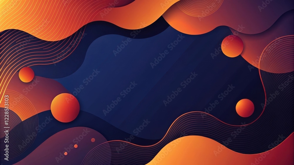 Canvas Prints abstract fluid design with warm color palette and organic shapes