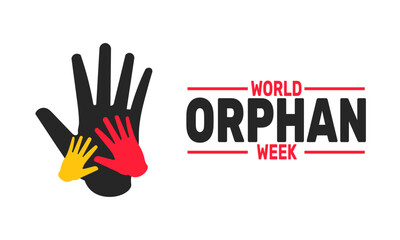 Fototapeta premium World Orphan Week is celebrated in March. This holiday-themed design is perfect for backgrounds, banners, greeting cards, posters with text inscription, and social media posts. Vector illustration.