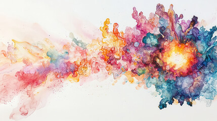 Fototapeta premium vibrant abstract representation of colorful splashes and fluid shapes, evoking sense of creativity and imagination