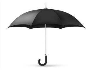 Classic black umbrella isolated on white. (1)