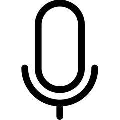 Microphone line icon, flat style vector illustration