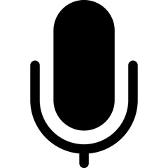 Microphone glyph icon, flat style vector illustration