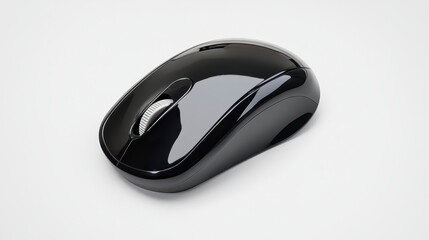 Sleek Black Computer Mouse on a Light Background for Tech Use