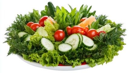 Fresh and Colorful Salad Platter with Variety of Vegetables