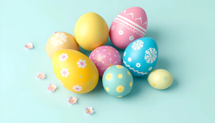 easter eggs in a basket
