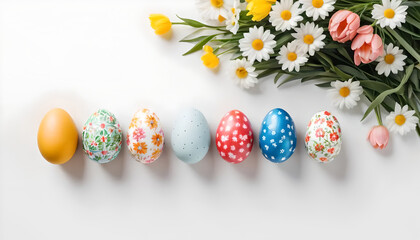 easter eggs with flowers
