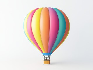 Fototapeta premium Colorful hot air balloon isolated on white background. (1)