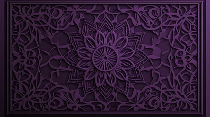 Intricate Purple Floral Mandala Design Artwork
