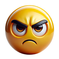 Fototapeta premium Angry Emoji with Furrowed Brow and Intense Eyes