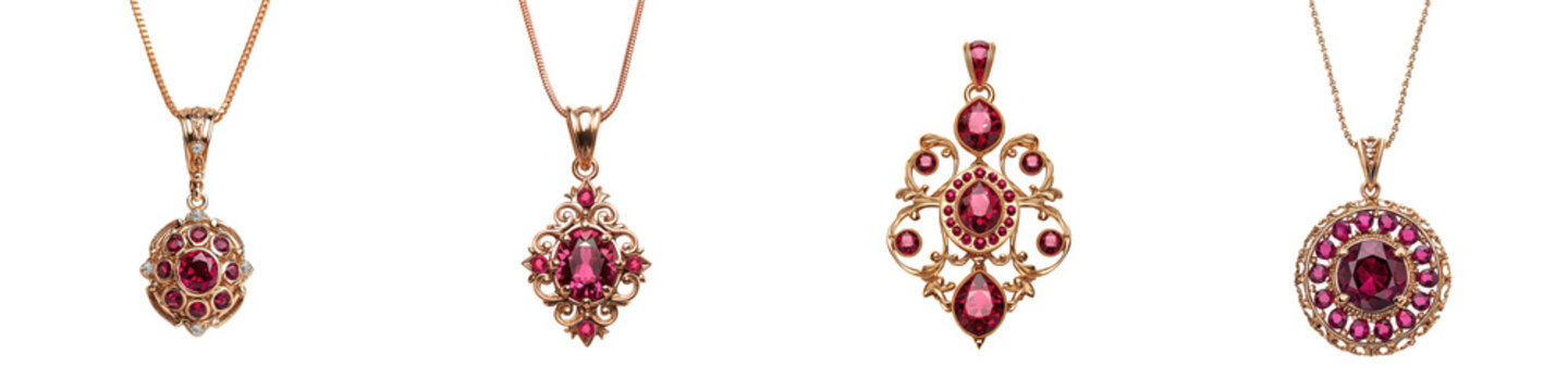 Elegant and Opulent Handcrafted Jewelry Pendants Featuring Sparkling Precious Gemstones like Rubies Sapphires and Diamonds Set in Classic Gold and Silver Designs  Luxurious Sophisticated
