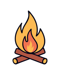 Campfire with burning logs