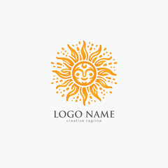 Fototapeta premium Sun logo, sun fully editable vector template