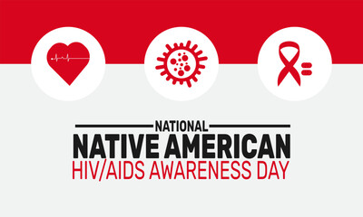 March is National Native American HIV AIDS Awareness Day. This holiday-themed design is perfect for backgrounds, banners, greeting cards, posters with text, social media posts. Vector illustration.