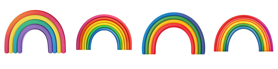 Fototapeta premium Vibrant and Playful Colorful Rainbow Arched Shapes Design Bright Pastel Multicolor Creative Pattern Background