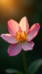 Obraz premium Sparkling gold dust settles on a delicate flower, dust, shine, bloom