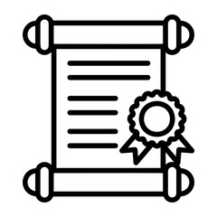 certificate Line Icon